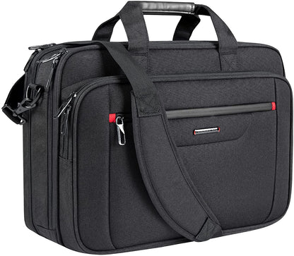Laptop Briefcase Premium Laptop Case Fits up to 17.3 Inch Business Shoulder Bag Laptop Expandable Water-Repellent Messenger Bag for Men/Women Computer Bag for Travel/Business/Black