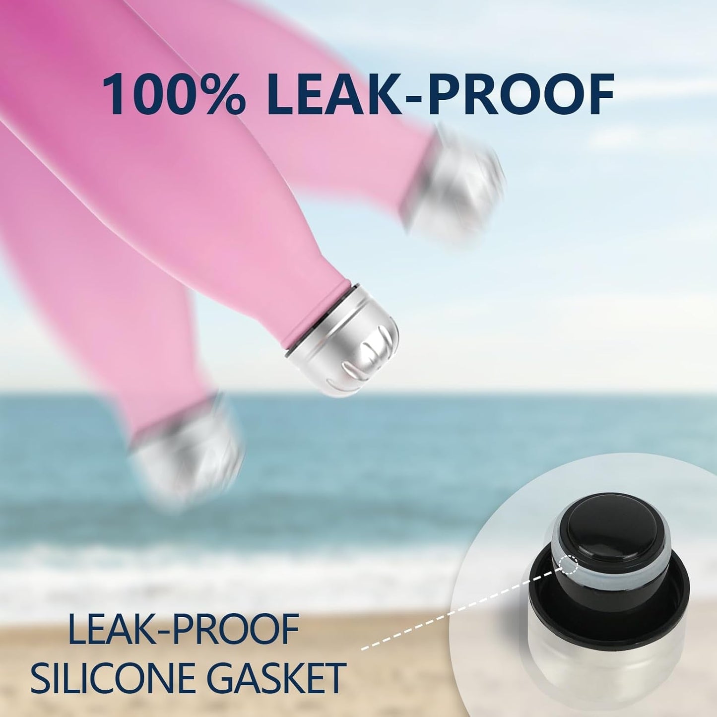 Stainless Steel Water Bottles,17Oz/500Ml Insulated Water Bottles,Dream Pink Metal Water Bottle Keeps Drink Cold and Hot,Bpa Free Kids Water Bottles for School,Gym,Travel,Sports