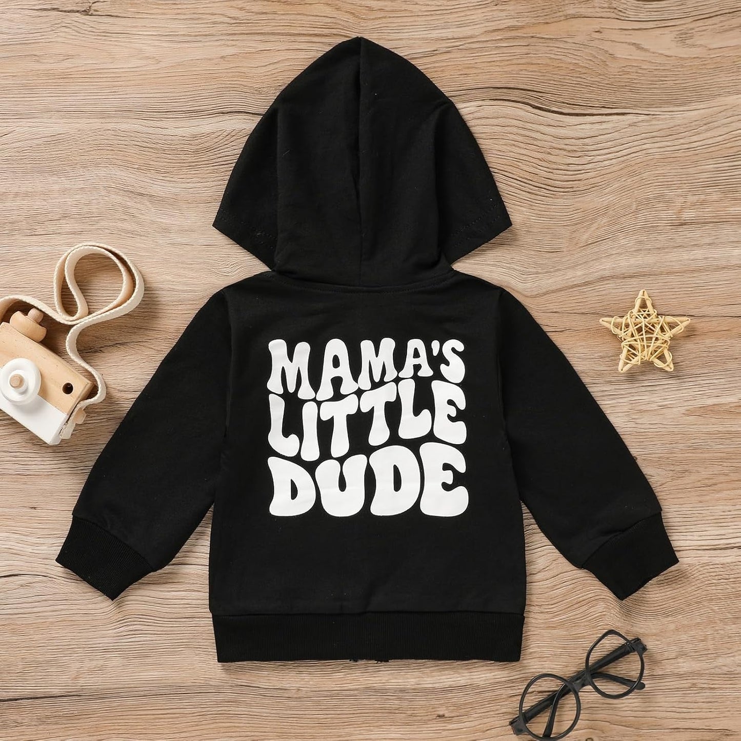 Toddler Baby Boy Fall Winter Hooded Clothes Baby Boy Hoodie Tops Letter Printed Long Sleeve Sweatshirt