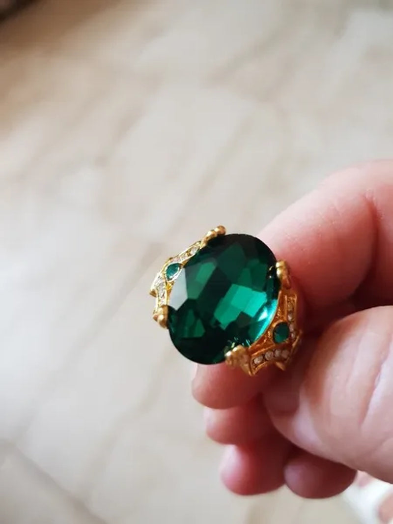 Fashion Jewelry 18K Yellow Gold Filled Round Blue Sapphire Women's Wedding Ring Size5-10