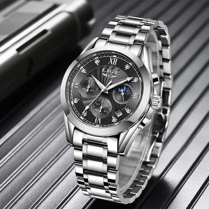 LIGE Luxury Ladies Watch Women Waterproof Rose Gold Steel Strap Women Wrist Watches Top Brand Bracelet Clocks Relogio Feminino