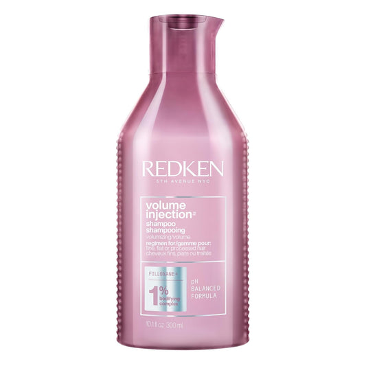 Redken Volume Injection Shampoo for Fine Hair - Adds Lift & Body, Volumizing & Detangling without Weighing Down, Paraben Free