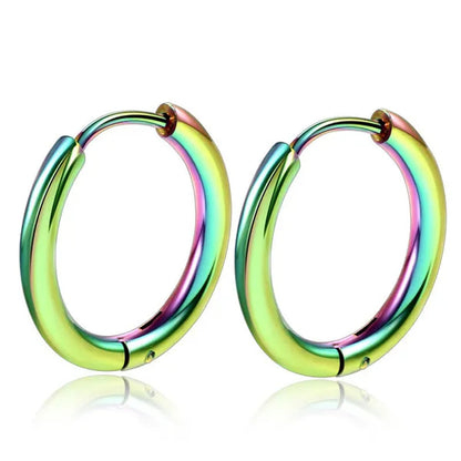 High Quality 1 Pair 8-20Mm Small Hoop Earrings Silver Color Circle Hoop Earring for Women Men Ear Rings Clip Huggie Earrings
