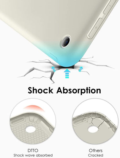 for Ipad 9Th/ 8Th/ 7Th Generation 10.2 Case, Lightweight Soft TPU Back for Ipad 10.2 Inch (2021/2020/2019) [Auto Wake/Sleep + Trifold Stand] - Silver