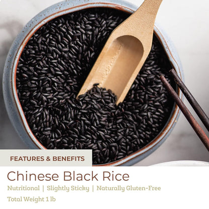 | Medium-Grain Chinese Black Rice | Organic, Healthy, Gluten-Free Grains | 1 Lb | Chef-Inspired Ingredients