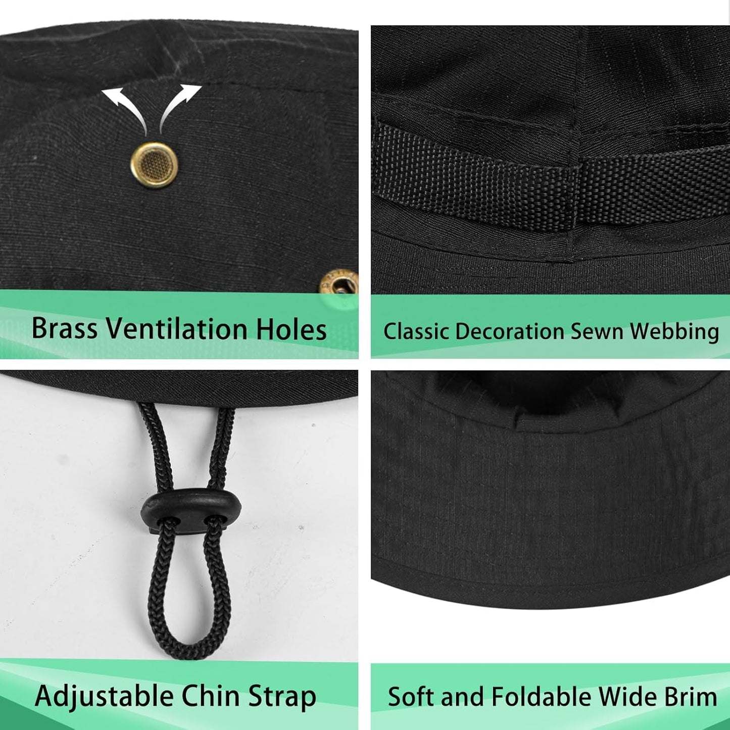 Sun Hats for Men Women Boonie Hat UPF 50+ Bucket Hat Wide Brim UV Protection Fishing Hiking Safari Outdoor Hats