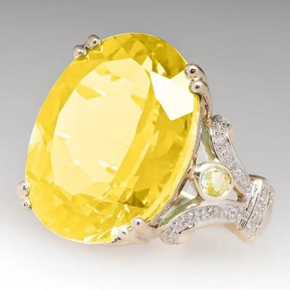 Fashion Jewelry 18K Yellow Gold Filled Round Blue Sapphire Women's Wedding Ring Size5-10