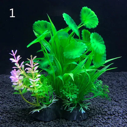 11 Kinds Artificial Aquarium Decor Plants Water Weeds Ornament Aquatic Plant Fish Tank Grass Decoration Accessories 14cm