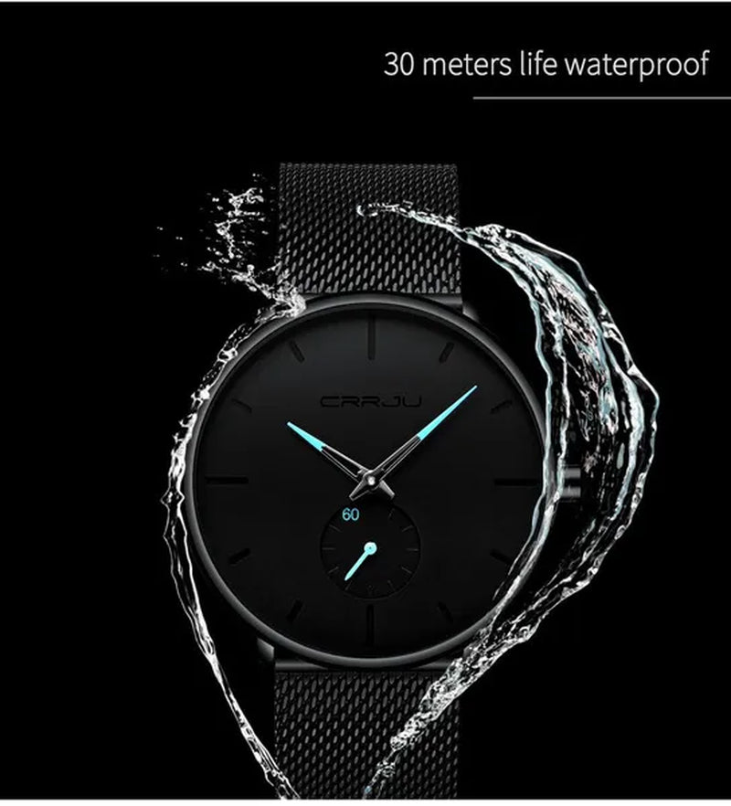 Fashion Mens Watches Top Brand Luxury Quartz Watch Men Casual Slim Mesh Steel Waterproof Sport Watch Relogio Masculino