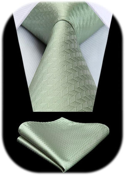 Ties for Men Solid Houndstooth Neckties Handkerchief Formal Business Tie & Pocket Square Set Wedding Party
