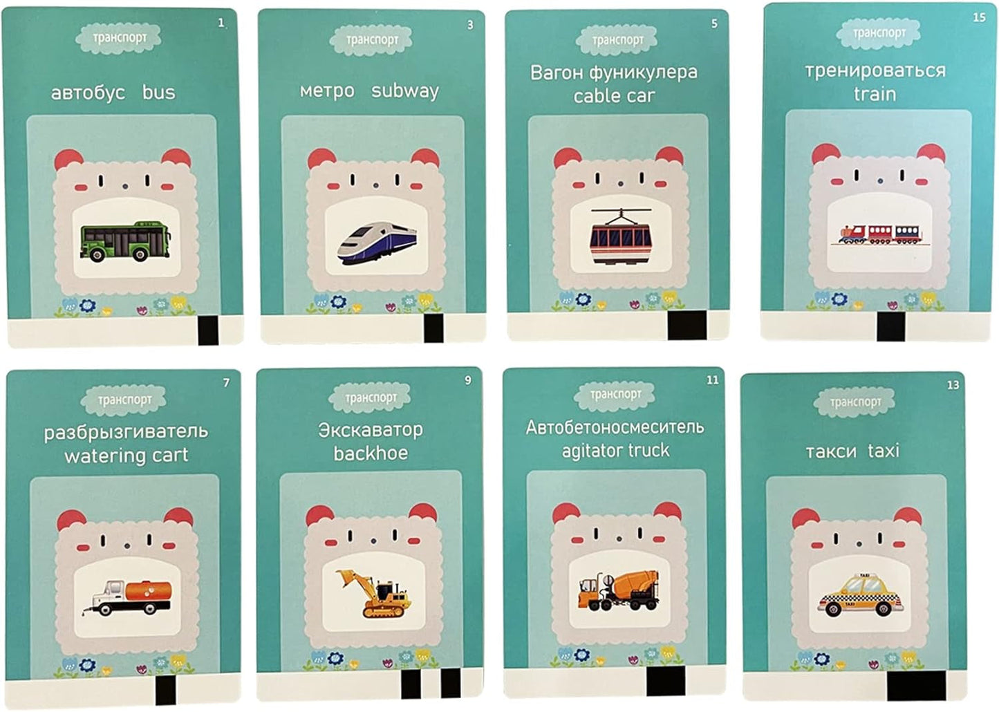 Russian English Taking Flash Cards 112 PCS, Teach & Learn Basic Russian Alphabet Words for Children, Bilingual Early Learning & Easy Teaching Russian Books for Kids