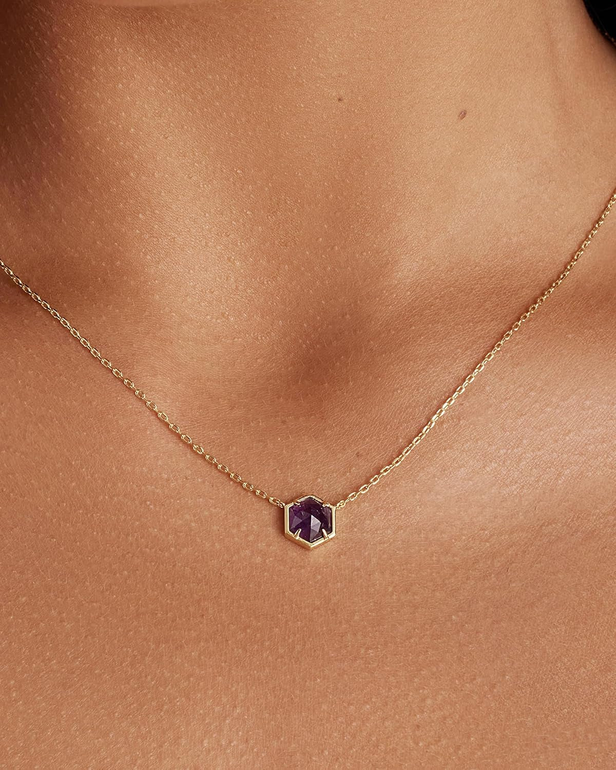 14K Gold Plated Gemstone Pendant Necklace | Dainty Chain Necklaces for Women | Amethyst, Green Fluorite, Labradorite, Rose Quartz Gemstone Pendants