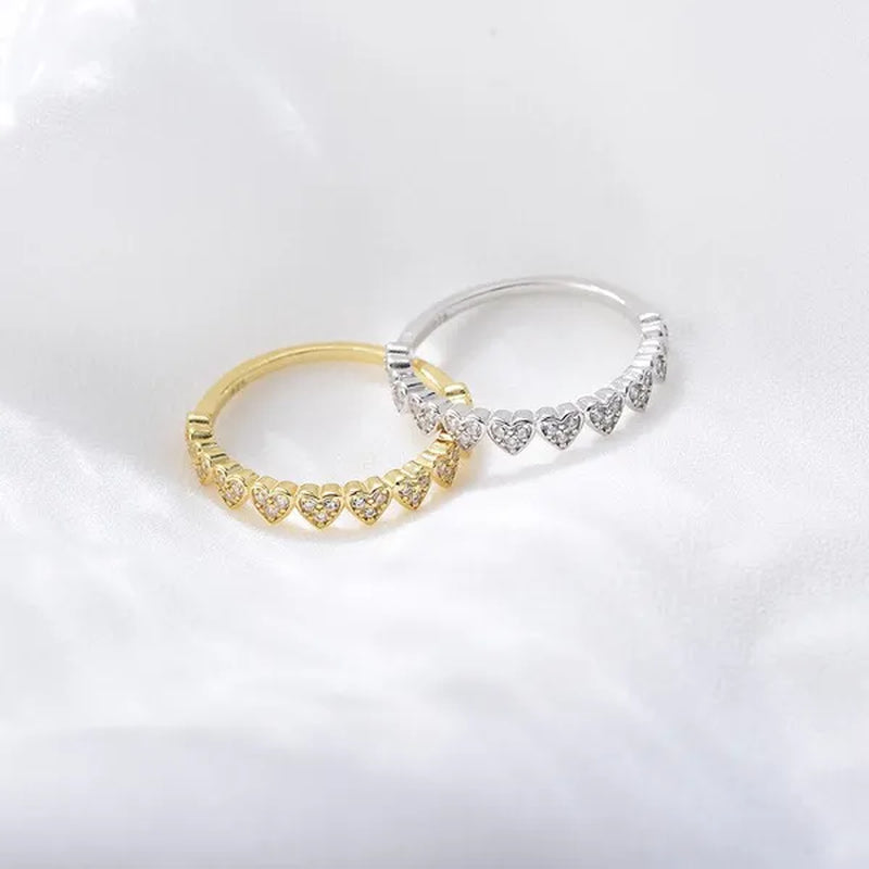 100% S925 Sterling Silver Luxury Heart Shape Zircon Micro Pave Love Ring Women's Statement Oath Finger Rings Exquisite Fine Jewelry Engagement Wedding Rings