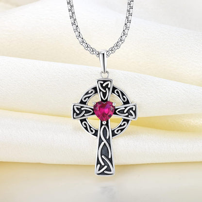 Women'S Cross Pendant Necklace Sterling Silver Celtic Knot Filigree Infinity Cubic Zirconia Crucifix Jewelry