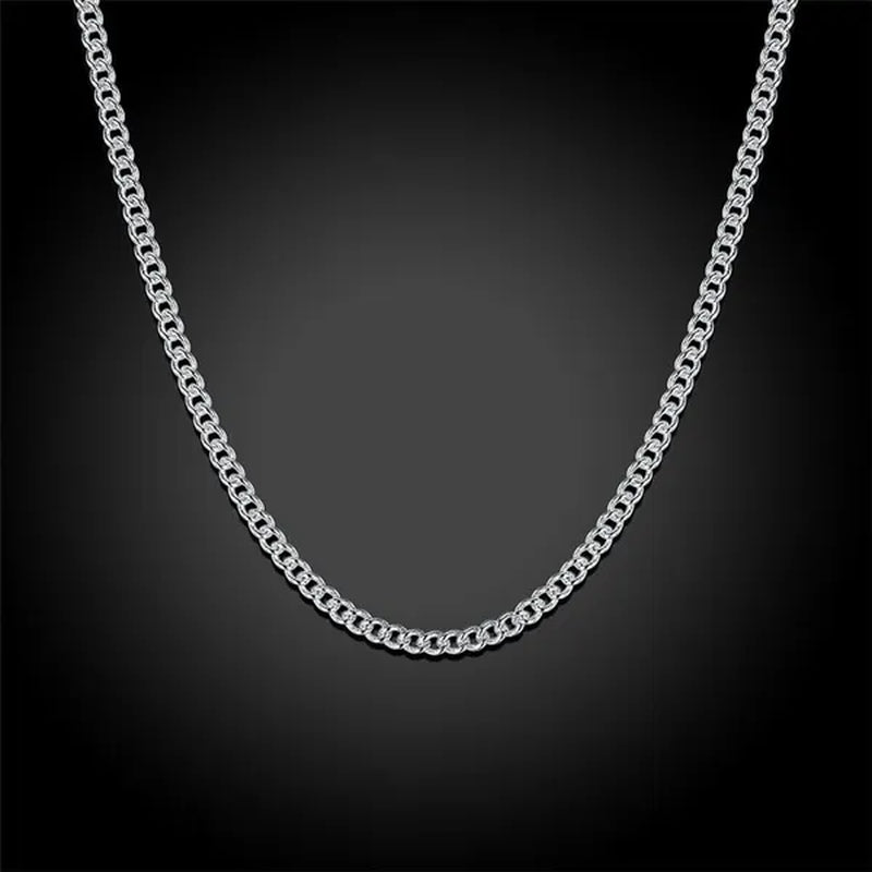 Wholesale Price High Quality 5pcs/lot New Silver Color 2mm Classic Curb Chain Necklace For Women Wedding Engagement jewelry Men's Fashion Side Chain Bijoux