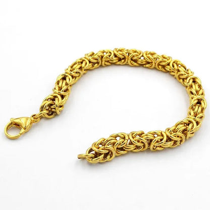 6/8Mm Wide Fashion 316L Stainless Steel Silver/Gold round Circle Byzantine Link Chain Men/Women Necklace or Bracelet 1PCS New