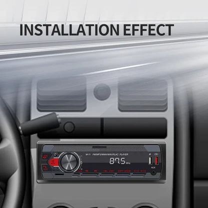 UNITOPSCI 12V 1DIN In-Dash Car Radio Stereo Autoradio Bluetooth Digital Audio Music Car Radio MP3 Player with Remote Control Bluetooth/Fm/Usb/Sd/Aux-In Colorful Lights