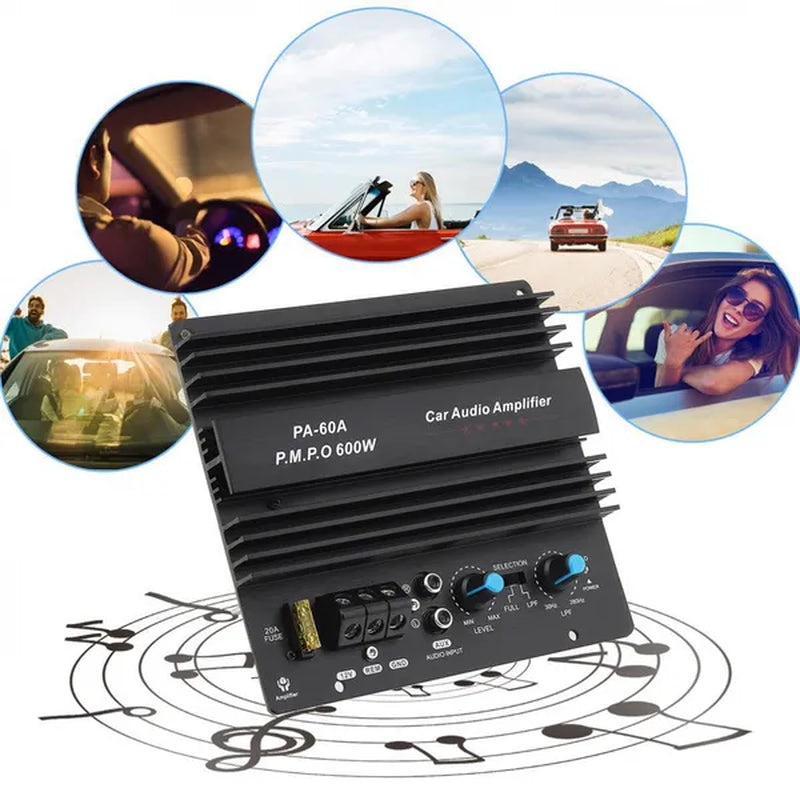 12V 600W Black Car Audio Amplifier Board Speaker Subwoofer Board Bass Module High Power Mono Channel Lossless Accessories