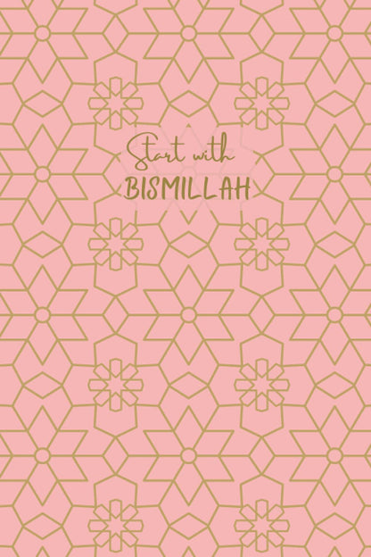 Islamic Pink Bismillah Notebook Journal Notepad for Womens Ladies Girls Writing Gift Islam Muslim Present