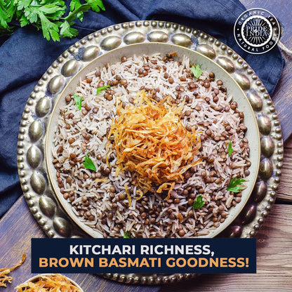 '- Indian Brown Basmati Rice & Lentil Kitchari Mix - Protein Superfood, 1.5 Pound Jar