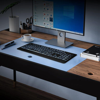 Large Print Backlit Keyboard, Quiet USB Wired Computer Keyboard, Full Size Keyboard with White Illuminated LED Compatible for Windows Desktop, Laptop, PC, Gaming, Black