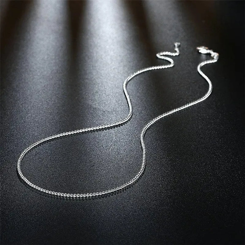 Wholesale Price High Quality 5pcs/lot New Silver Color 2mm Classic Curb Chain Necklace For Women Wedding Engagement jewelry Men's Fashion Side Chain Bijoux