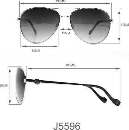 Women'S J5596 Classic Metal Aviator Pilot Sunglasses with UV400 Protection