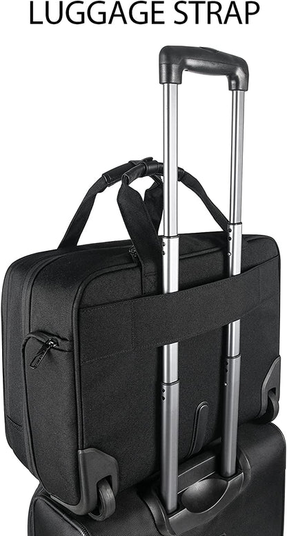17.3 Inch Rolling Laptop Bag, Waterproof Overnight Rolling Bags, Laptop Bags for Travel/Work/Business, Stylish Carry on Briefcase, Black