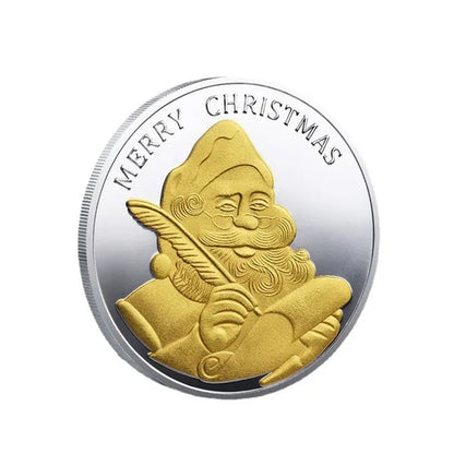 Christmas Grandpa Commemorative Coin Gold Metal Badge Replica Coin Collection