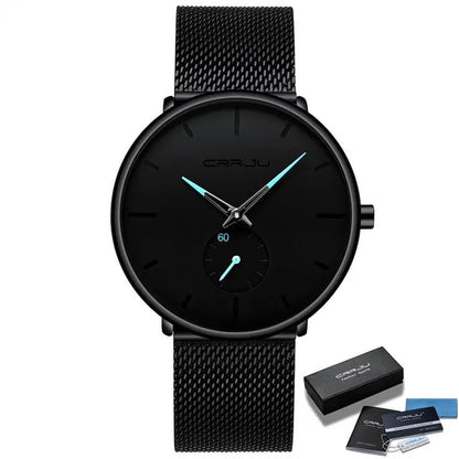 Fashion Mens Watches Top Brand Luxury Quartz Watch Men Casual Slim Mesh Steel Waterproof Sport Watch Relogio Masculino