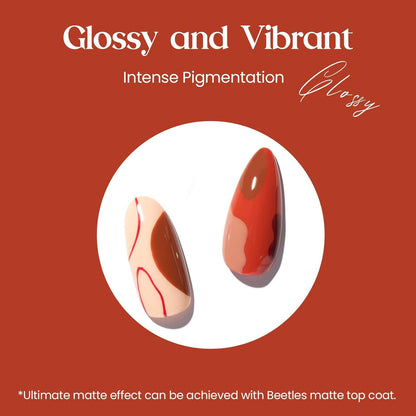 Beetles Red Gel Nail Polish Set, Caramel Collection Burgundy Red Brown Gel Nail Polish Kit 6 Colors Summer Gel Polish Nail Gel Soak off Nail Uv Lamp Manicure Gifts for Women Grils