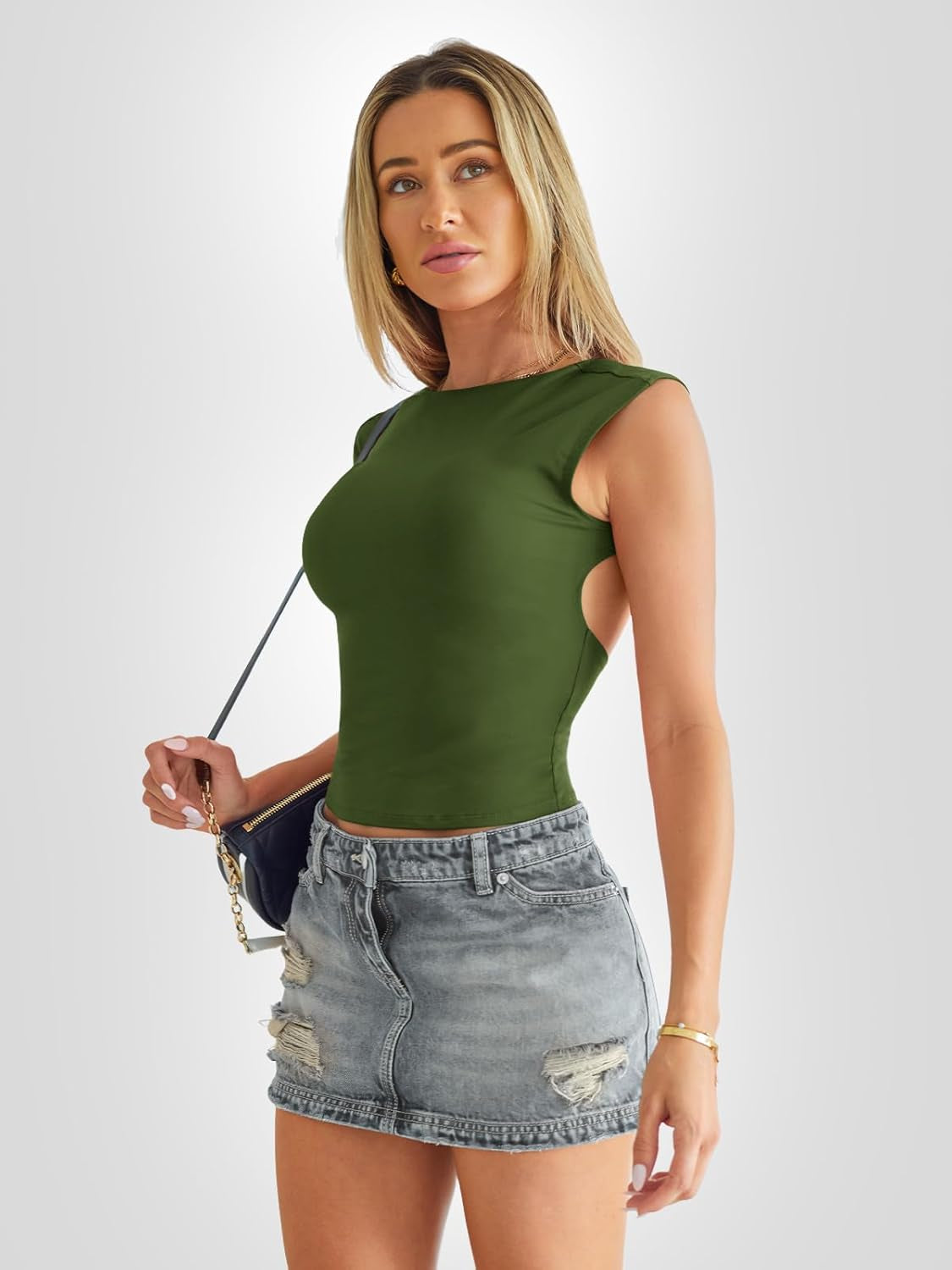 Womens Backless Tops Open Back Shirts Summer Crop Shirts Short Sleeve Cute Clothes Y2K Clothing 2025