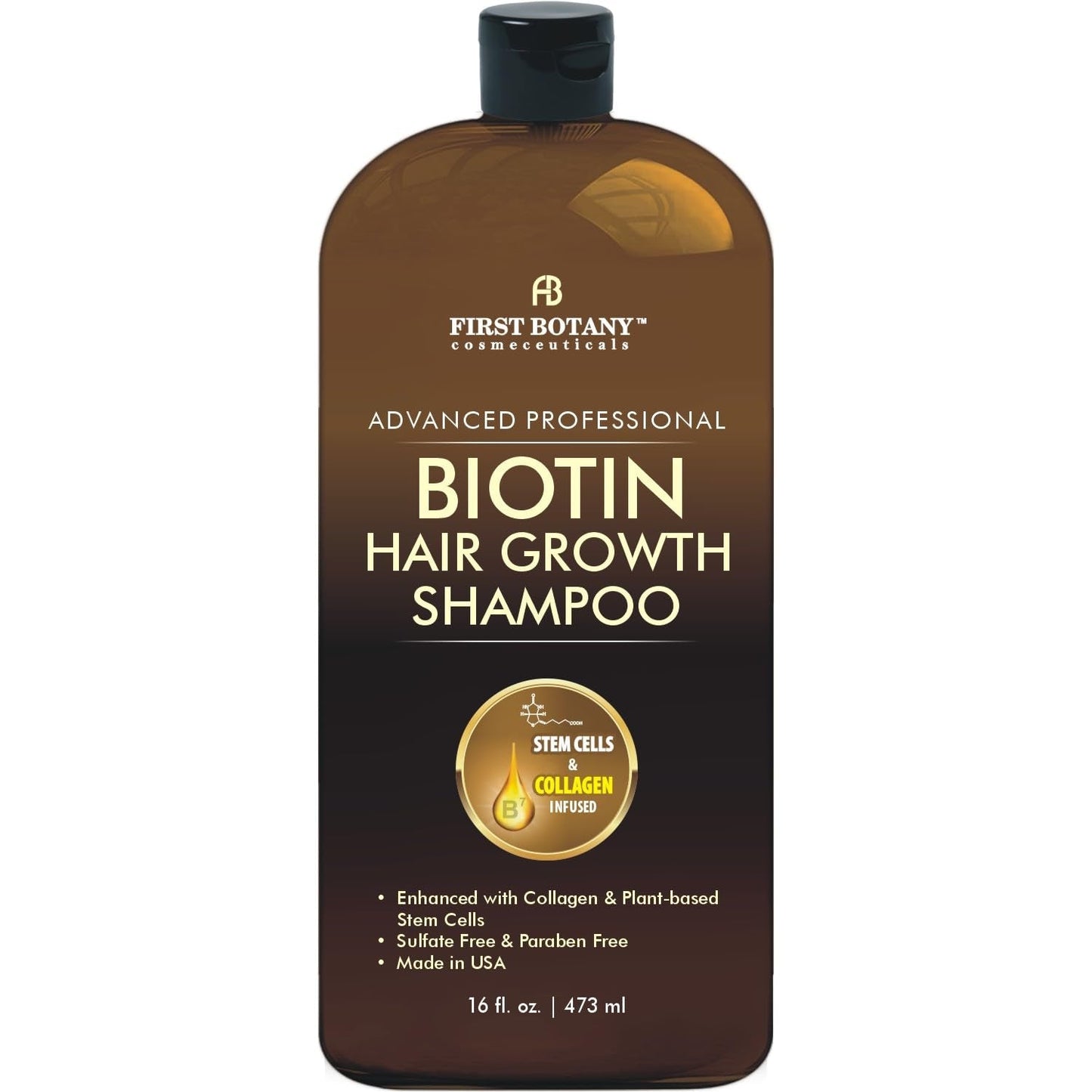 Hair Regrowth and anti Hair Loss Shampoo 16 Fl Oz, with DHT Blockers, Collagen & Stem Cells- Daily Hydrating, Detoxifying, Volumizing Shampoo for Men and Women