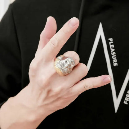 USA President Trump Statue Commemorative Coin Rings Trump Supporters Titanium Steel Jewelry Successfully Elected Souvenir Gift