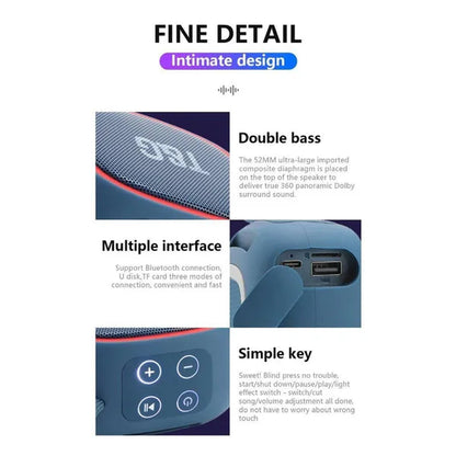 2023 T&G Mini Bluetooth Speaker Portable Speaker Wireless Connection Outdoor Sport Audio Stereo Support TF FM Card Car Audio
