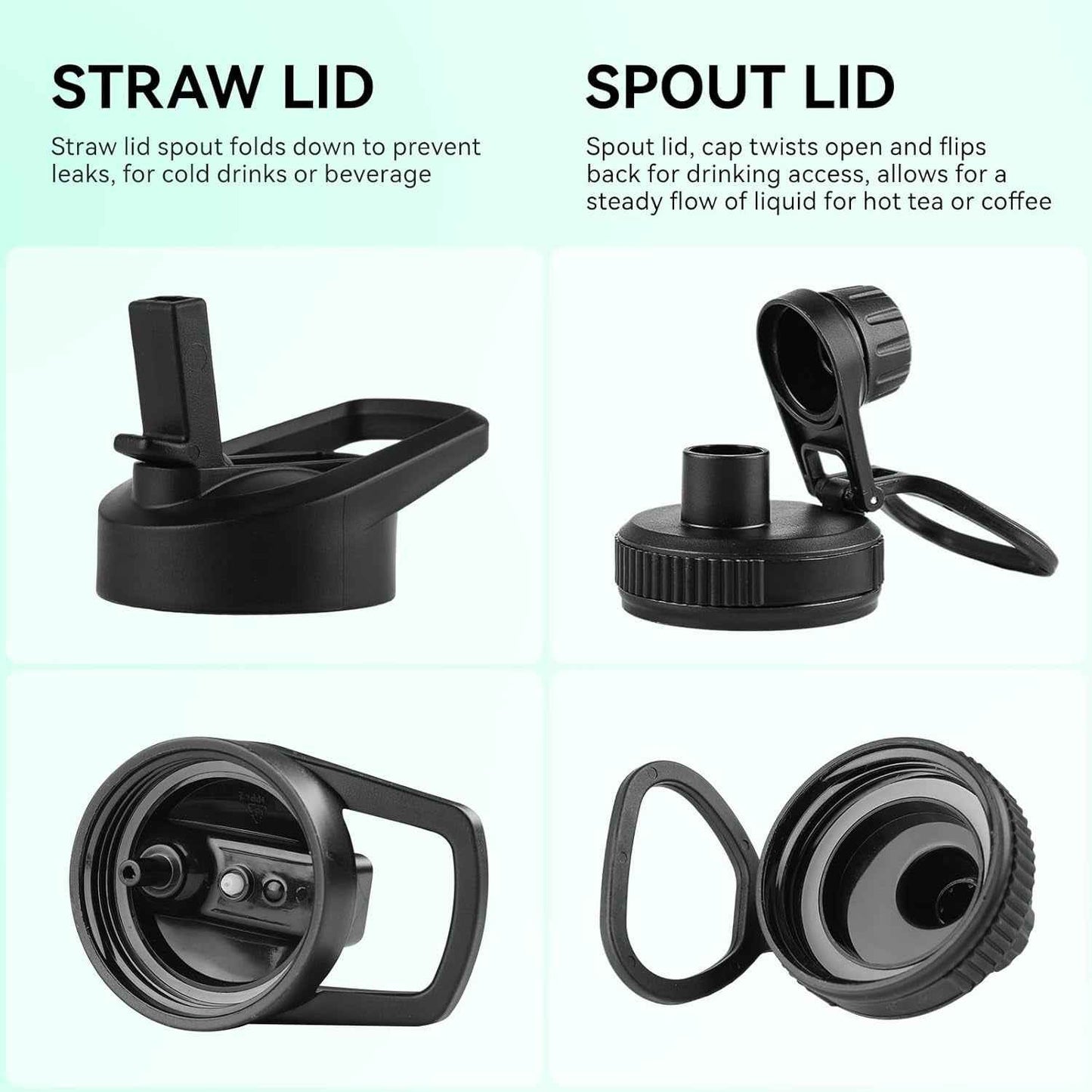 Insulated Water Bottle, 22 Oz Vacuum Insulated Stainless Steel Reusable Sports Bottle with Straw Lid & Spout Lid for Travel, Camping, Bike, Leakproof, Purple, 1 Pack