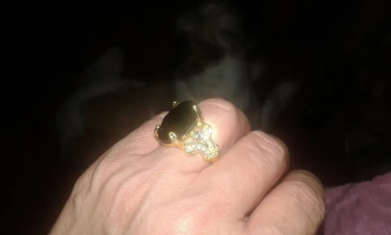 Fashion Jewelry 18K Yellow Gold Filled Round Blue Sapphire Women's Wedding Ring Size5-10