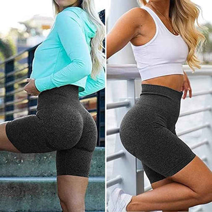Women'S 3 Piece High Waist Workout Shorts Butt Lifting Tummy Control Ruched Booty Smile Yoga Short Pants