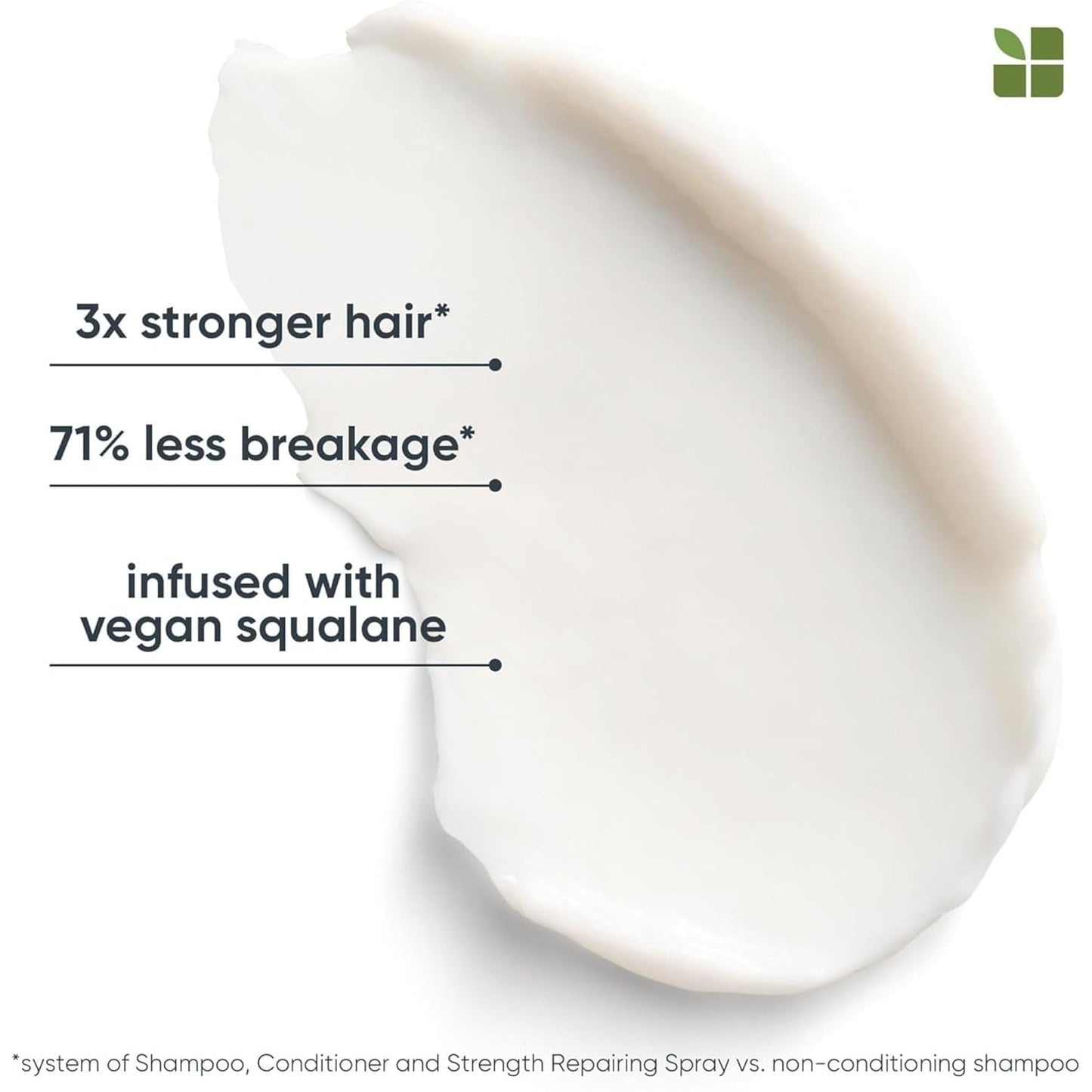 Biolage Strength Recovery Conditioner - Moisturizes & Strengthens Damaged Hair, Softness & Shine, Olive Squalane & Vegan Proteins, Paraben-Free, Vegan, Packaging May Vary