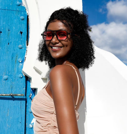 Vintage Square 70S Flat Aviator Sunglasses Women Men Classic Retro Stylish Frame UV400 Sunglasses B2622