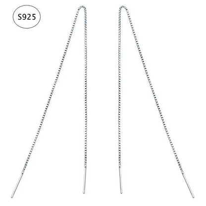 Minimalist Women's Earline Earrings silver-plated Long Chain Earrings, Women's Exquisite Silver Bar Earrings Valentine's Day Gift Engagement Wedding Earrings Gift Jewelry