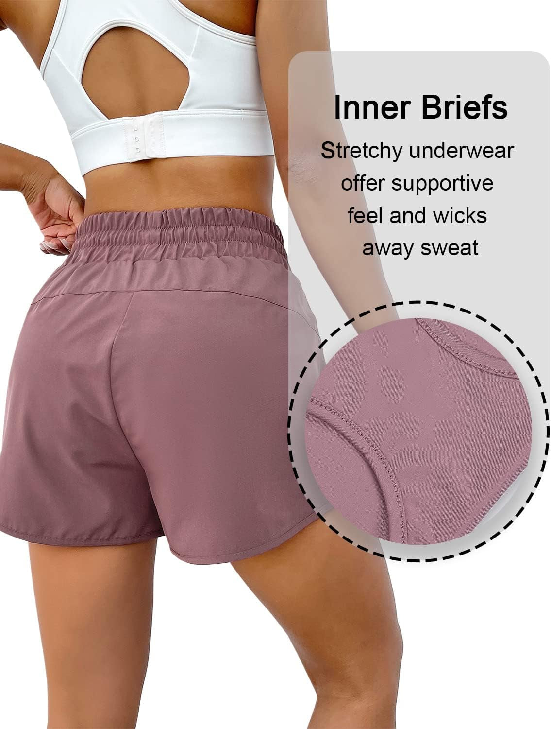 Women'S Running Shorts High Waisted Athletic Shorts Summer Gym Workout Short with Zipper Pockets